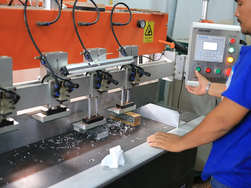 staff operating on diamond polishing machine