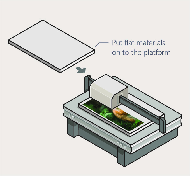 illustration of flat-bed printer