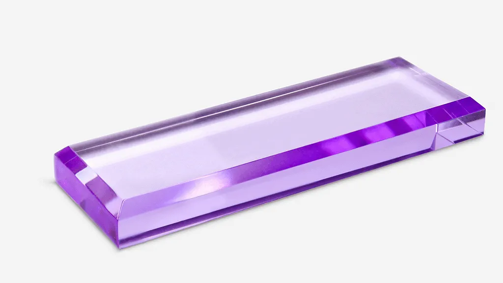 photo of clear acrylic with chamfer