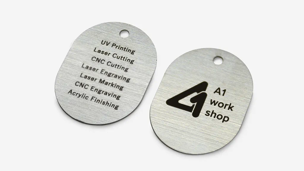 photo of laser marking on stainless steel
