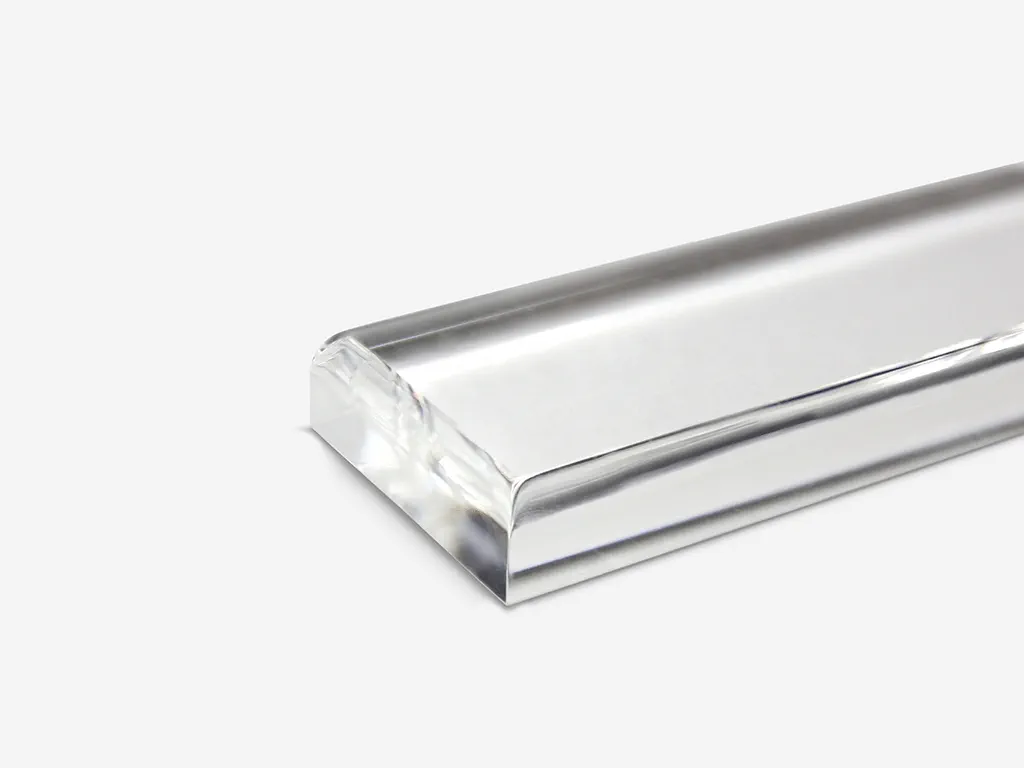 sample of acrylic with rounded edges
