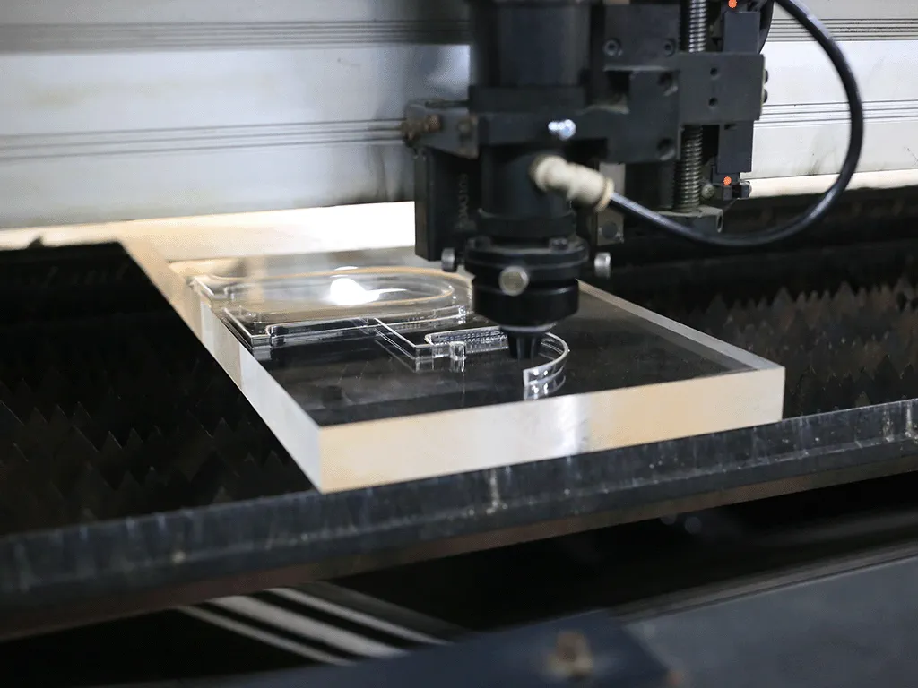 sample of thick acrylic cutting