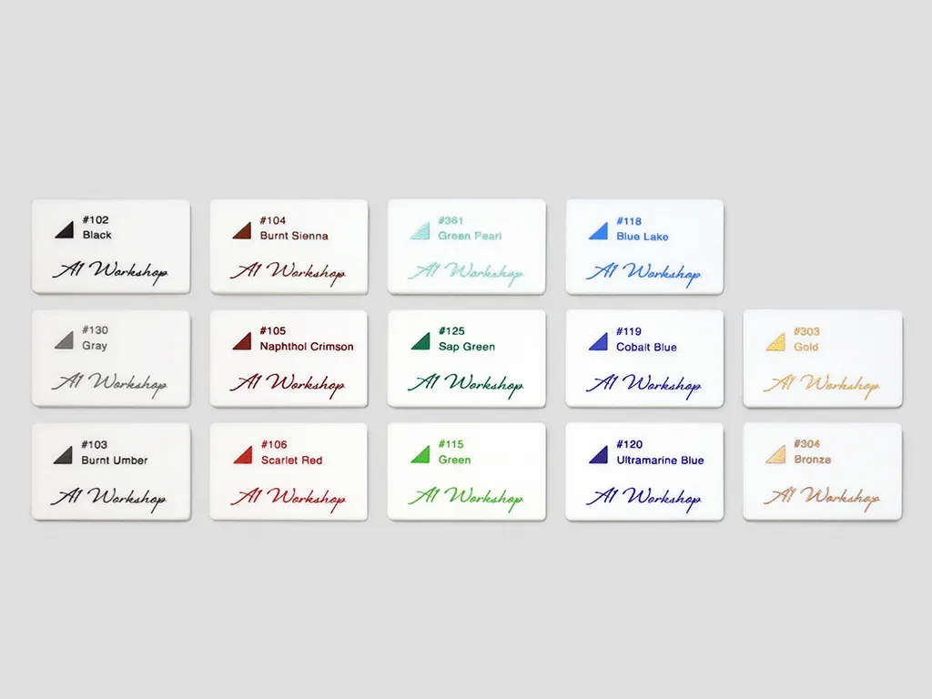 laser engraved color chip samples