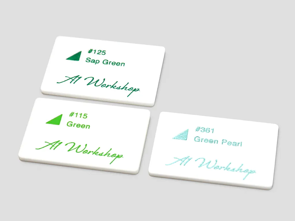 laser engraved color chip samples