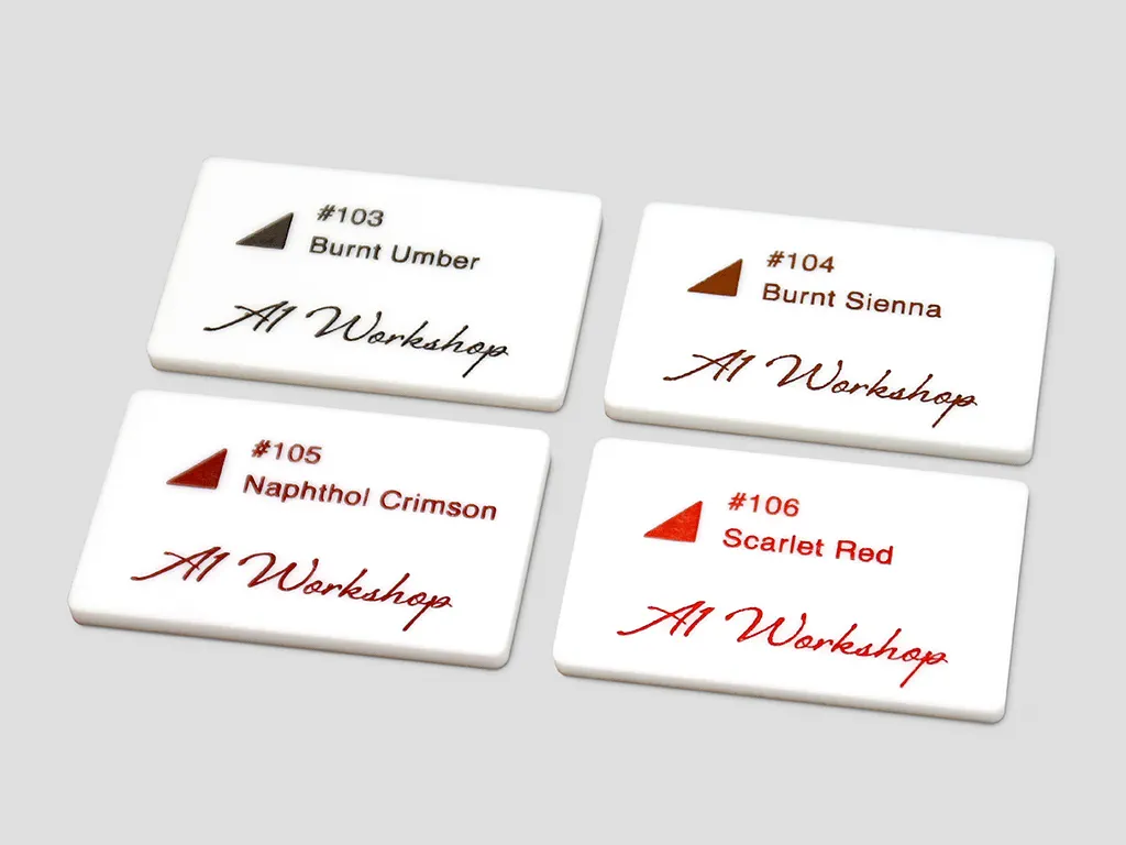 laser engraved color chip samples