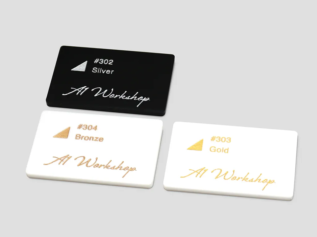 laser engraved color chip samples