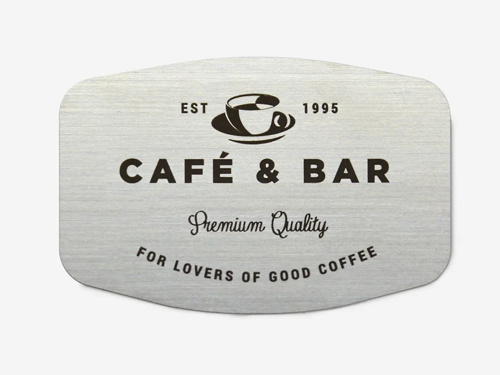 sample of laser marking on hairline duo-color acrylic