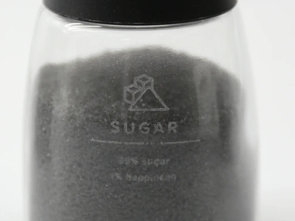 sample of laser marking on glass