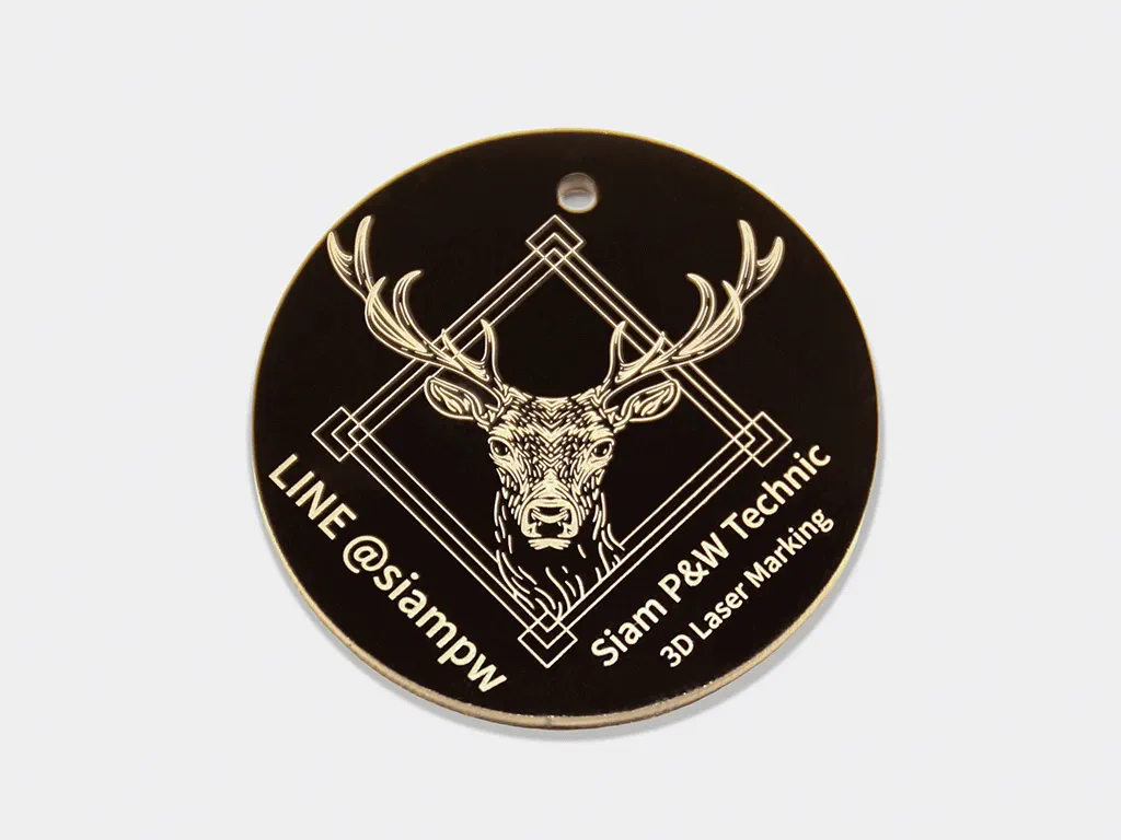 sample of laser marking on duo-color acrylic