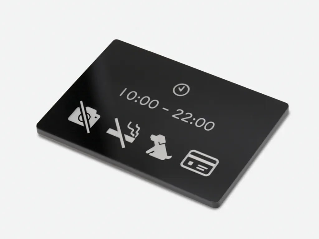 sample of laser marking on acrylic