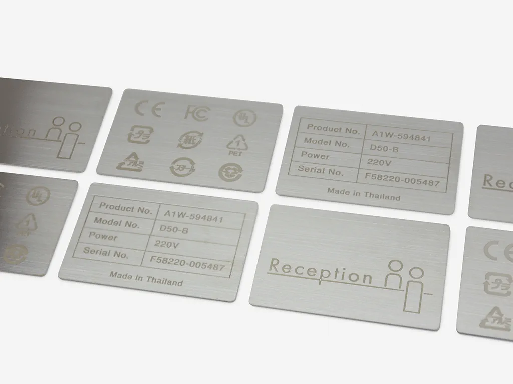 sample of laser marking on stainless steel