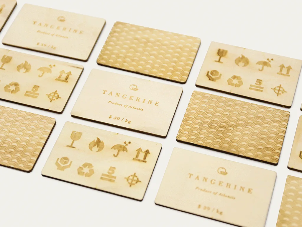 sample of laser marking on wood