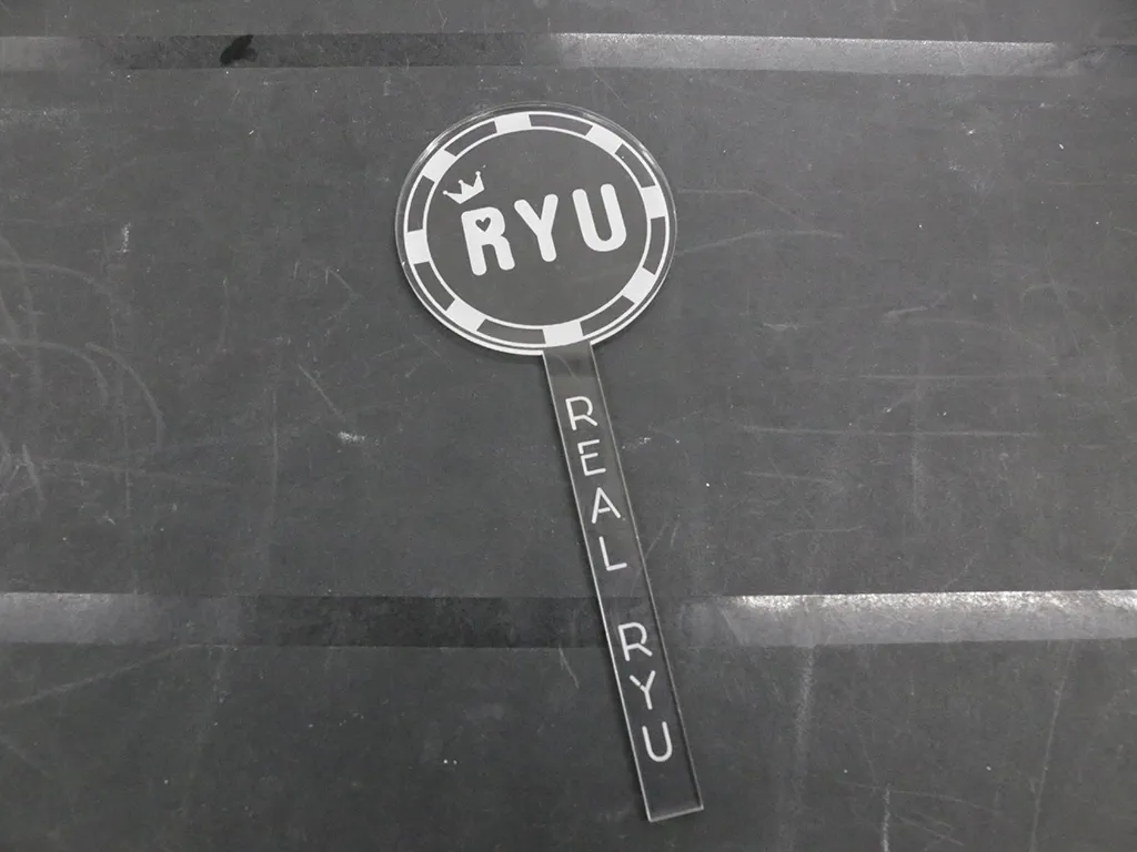 sample of laser engraving on acrylic