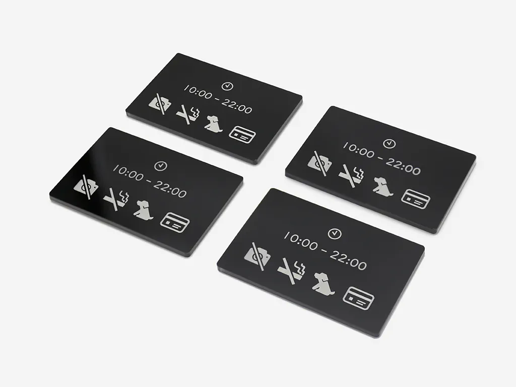 sample of laser marking on acrylic