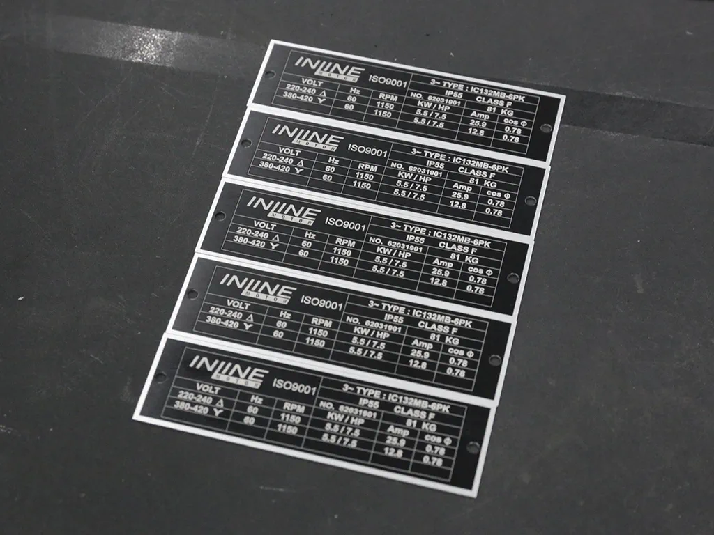sample of laser marking on aluminum