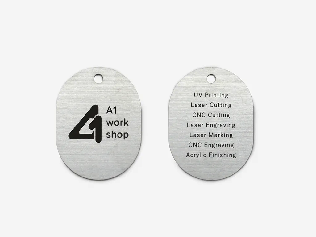 sample of laser marking on stainless steel