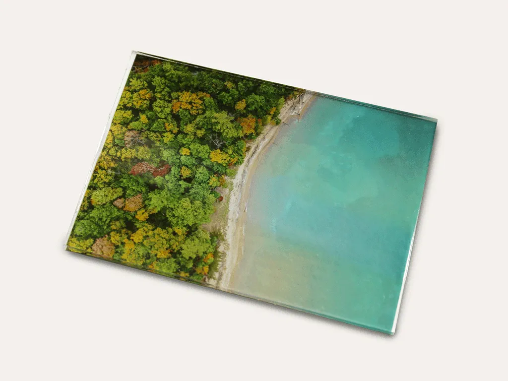 sample of uv printing on clear glass sheet