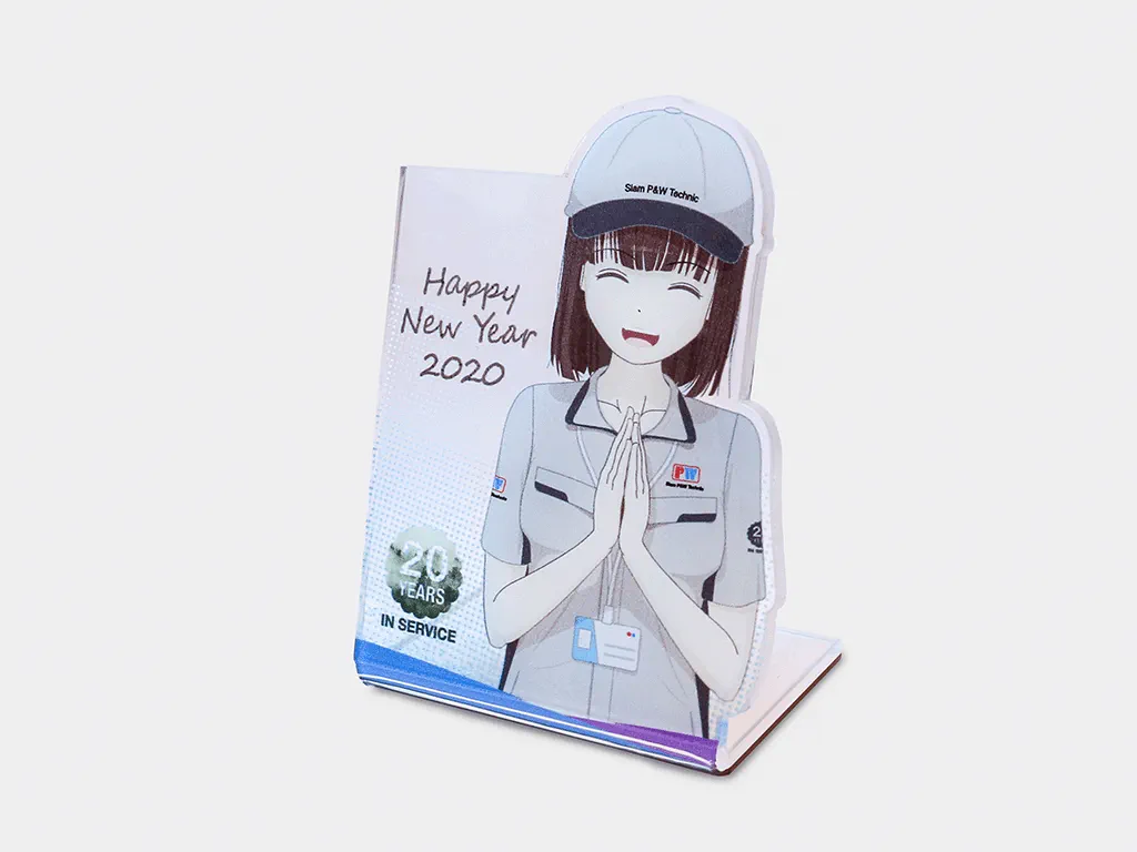 sample of uv printing on acrylic stand