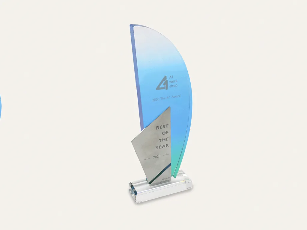 sample of uv printing on trophy