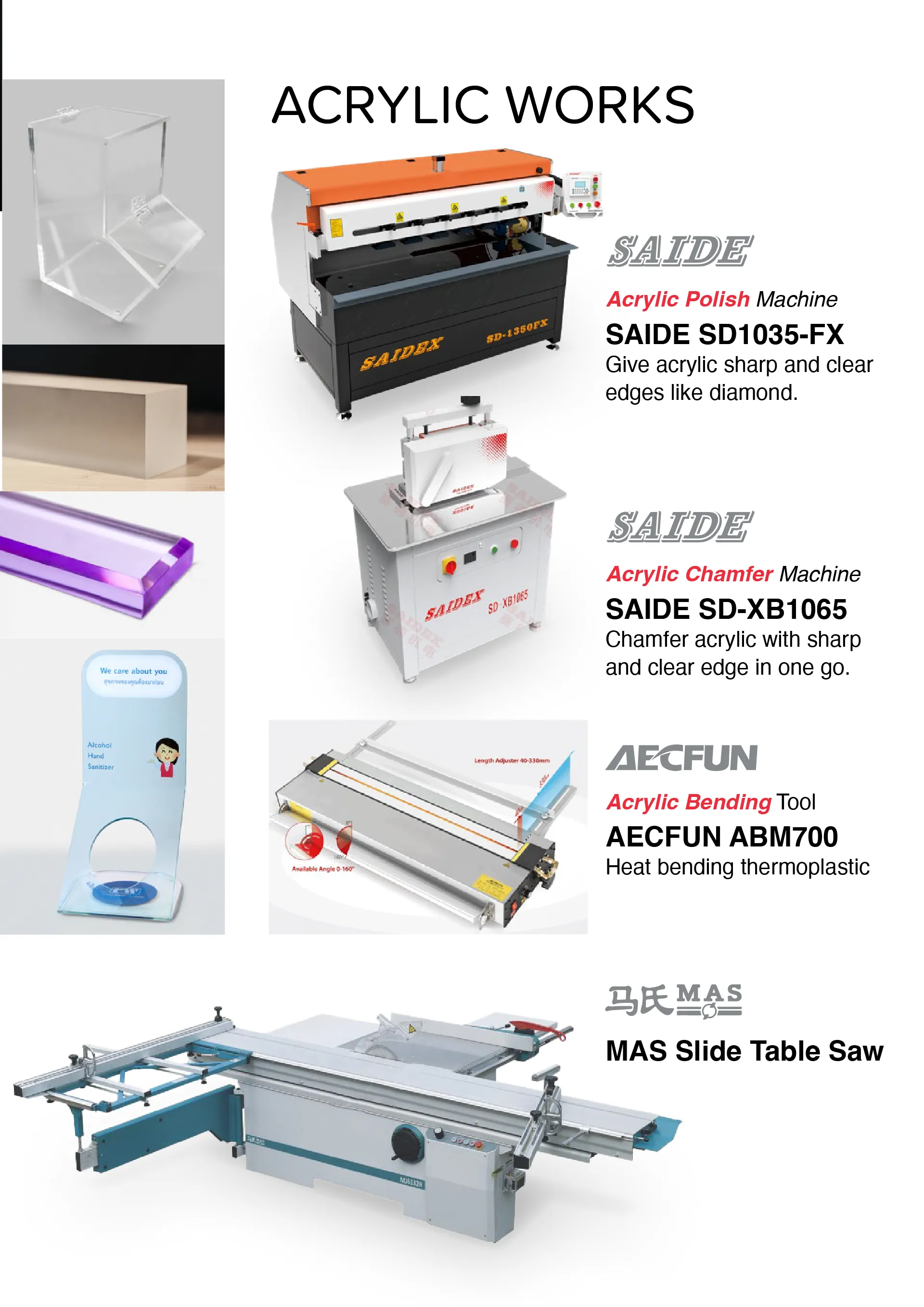 Acrylic polish machine catalog