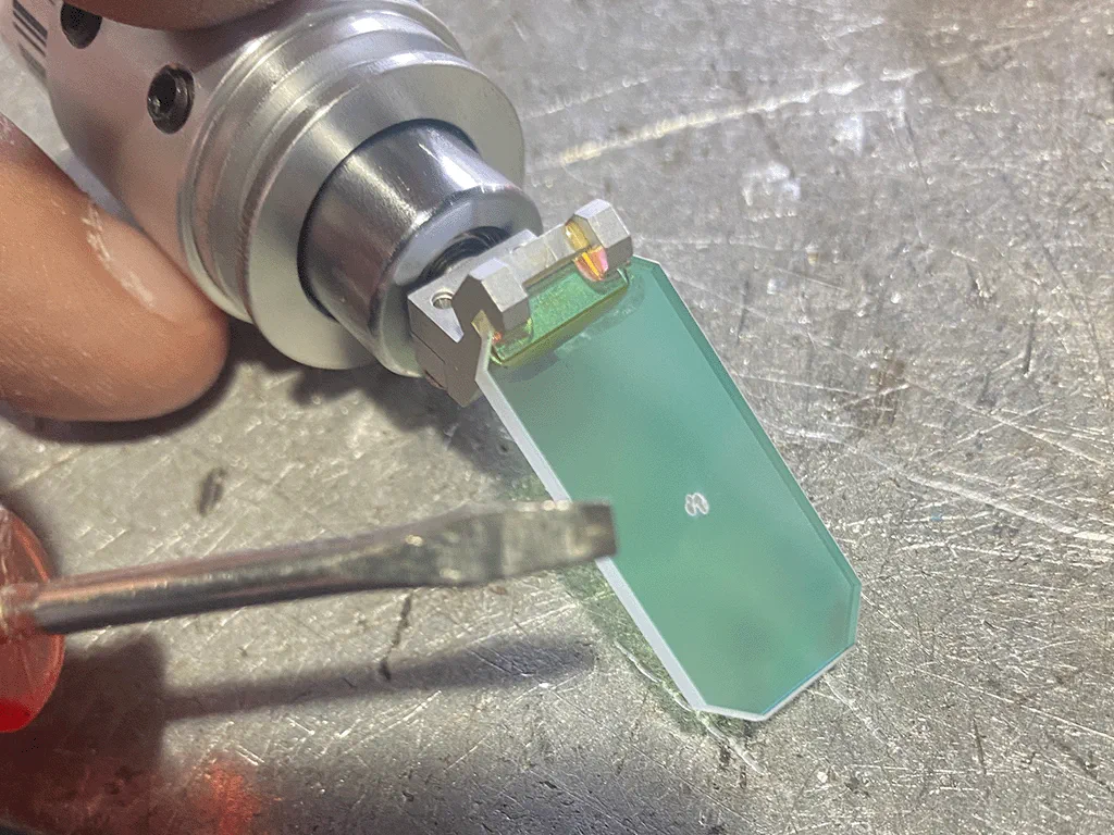 Photo of defective laser reflective mirror