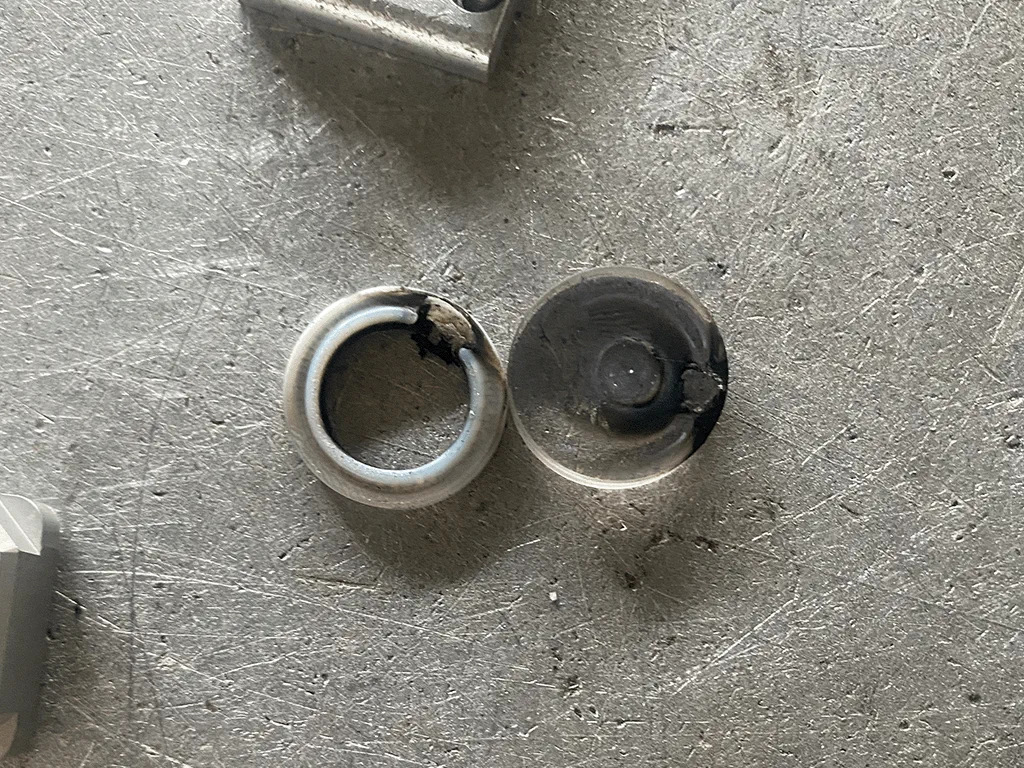 Photo of burnt laser focus lens